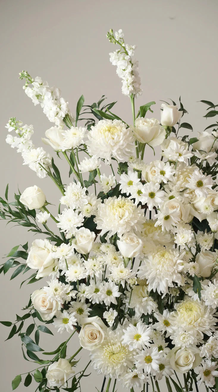 White Funeral Flowers Standing Spray