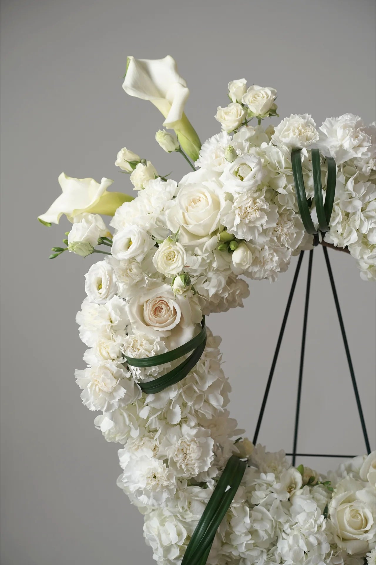 White Funeral Flowers Circle Wreath