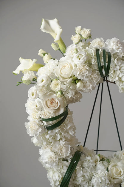 White Funeral Flowers Circle Wreath
